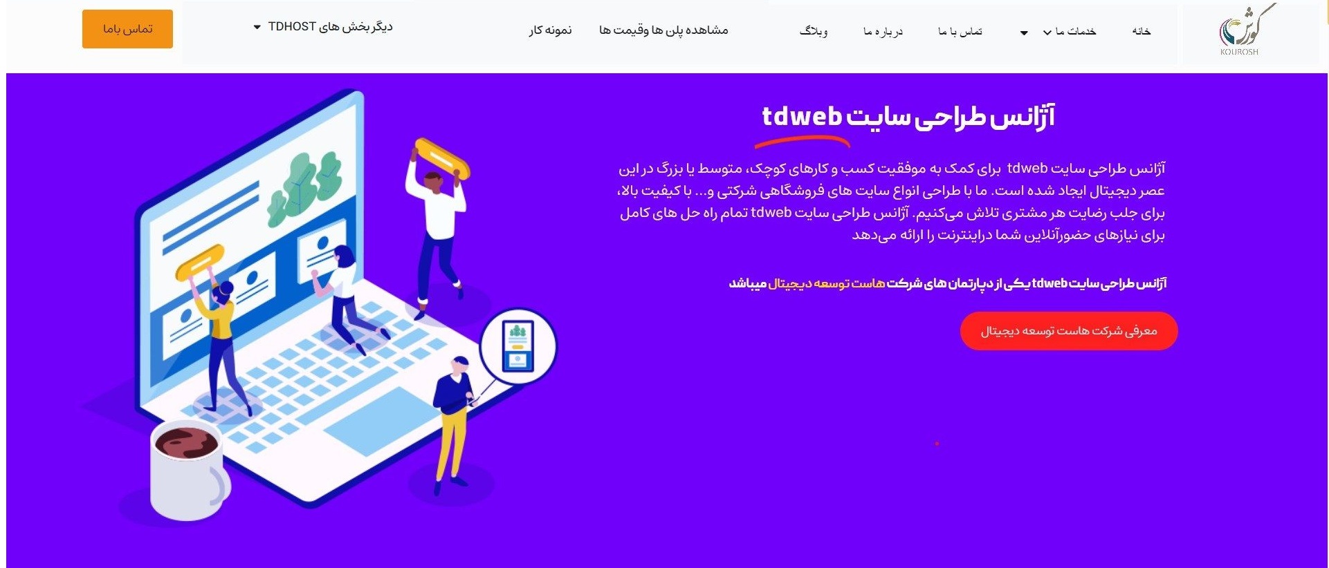 طراحی و توسعه وب‌سایت آژانس طراحی سایت TDWeb