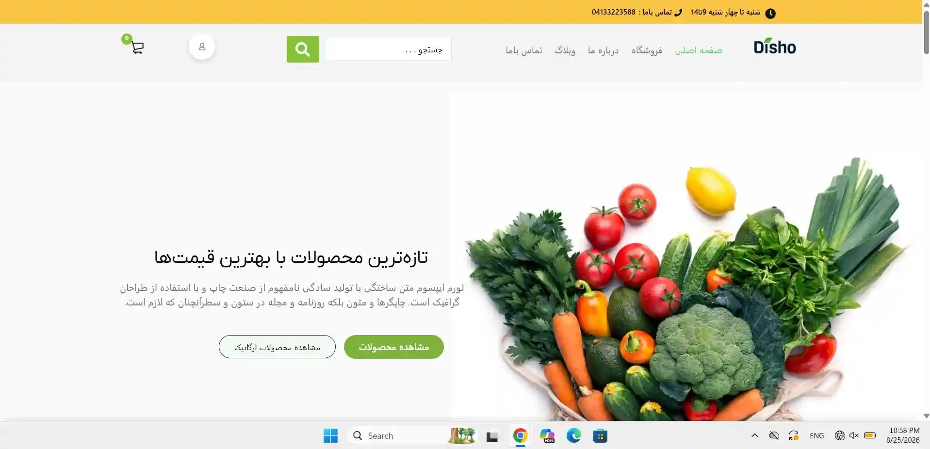 نمونه طرح سایت فروشگاهی  میوه فروشی